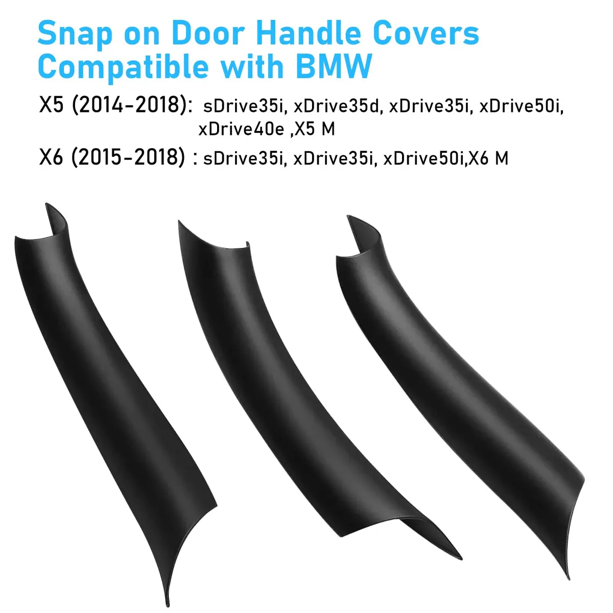 Jaronx Black ABS+PC Door Handle Cover Set for BMW X5 F15/X6 F16 3-Piece | Fixes Sticky OEM Handles - view 4