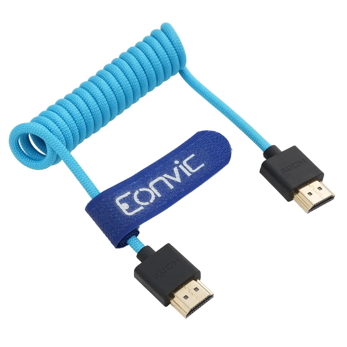 Eonvic 2.1 HDMI Coiled Cable 8K HDMI to HDMI Cable High Speed Thin HDMI Male to Male Extender Braided Coiled Cable 25cm | Supports 8K/60Hz & 4K/120Hz - view 6