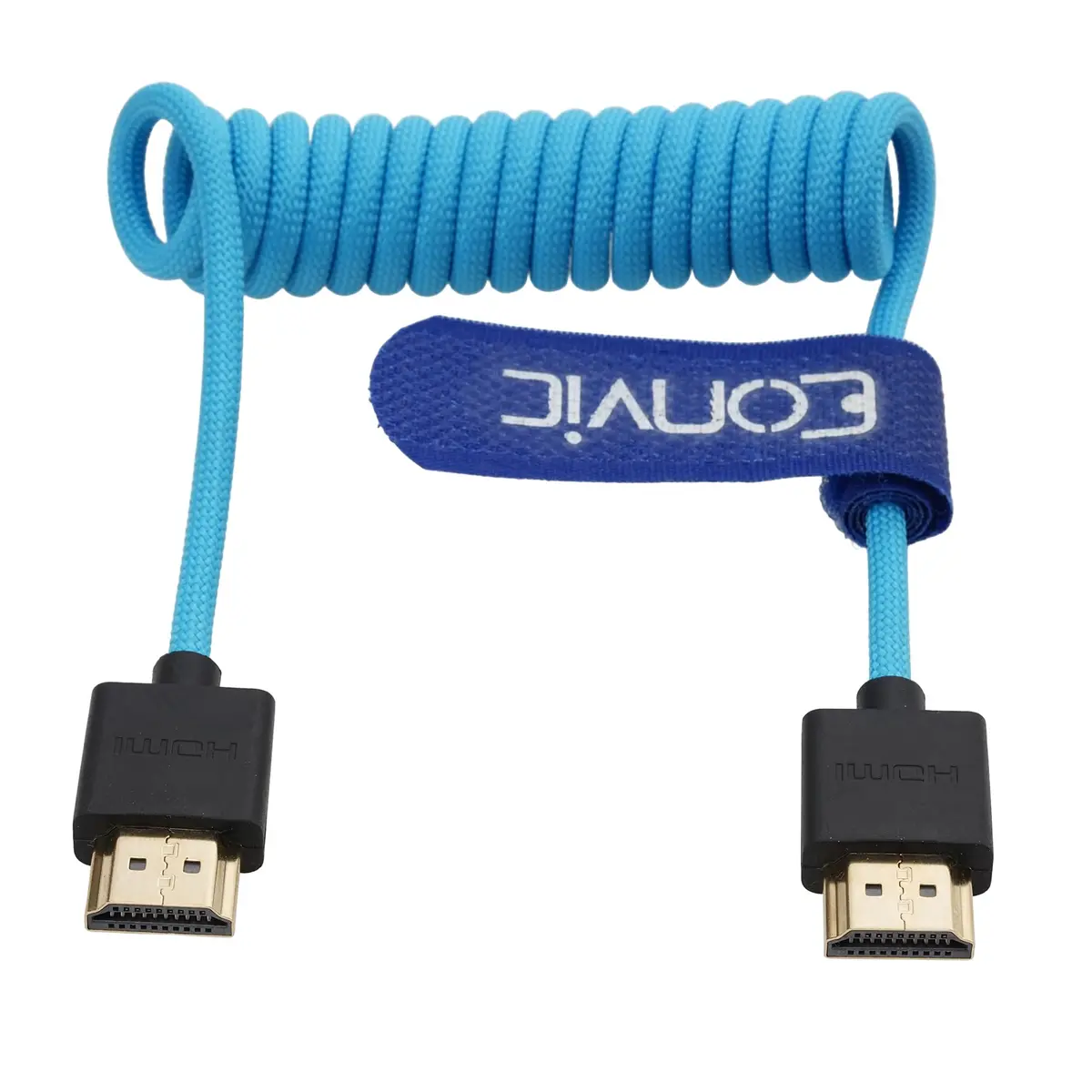 Eonvic 2.1 HDMI Coiled Cable 8K HDMI to HDMI Cable High Speed Thin HDMI Male to Male Extender Braided Coiled Cable 25cm | Supports 8K/60Hz & 4K/120Hz - view 7