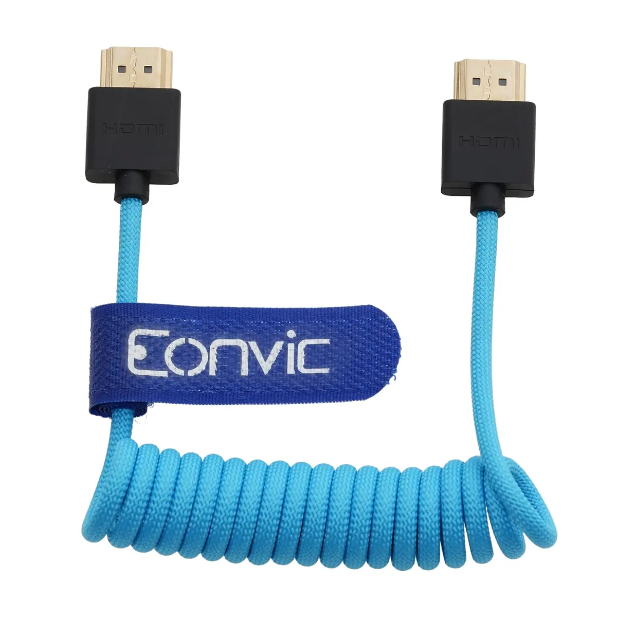 Eonvic 2.1 HDMI Coiled Cable 8K HDMI to HDMI Cable High Speed Thin HDMI Male to Male Extender Braided Coiled Cable 25cm | Supports 8K/60Hz & 4K/120Hz - view 2