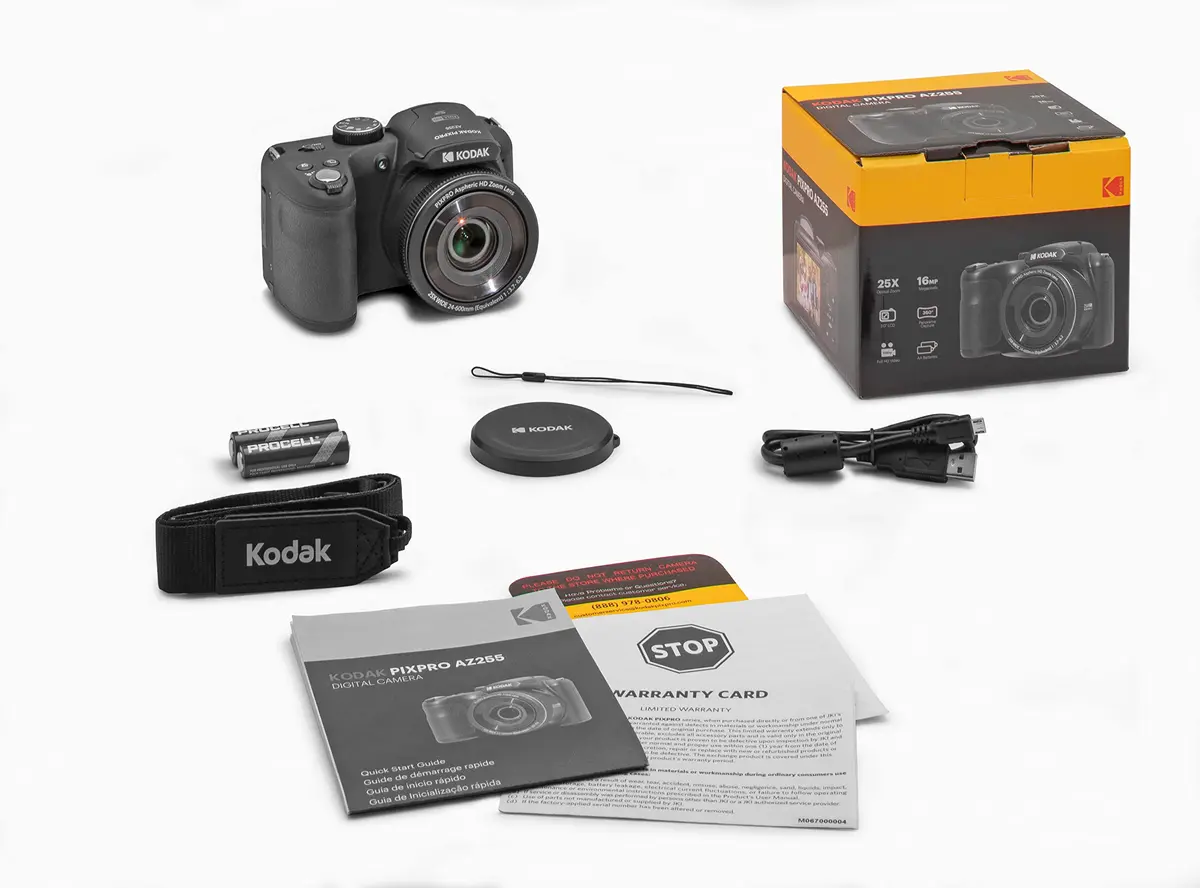 KODAK PIXPRO AZ255 Digital Camera 16MP 25x Optical Zoom 24mm Wide Angle 1080p HD Video Black | Compact Bridge Camera - view 9