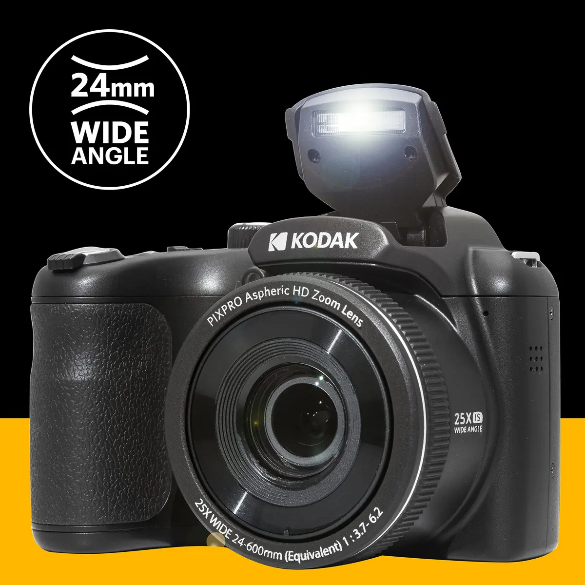KODAK PIXPRO AZ255 Digital Camera 16MP 25x Optical Zoom 24mm Wide Angle 1080p HD Video Black | Compact Bridge Camera - view 4