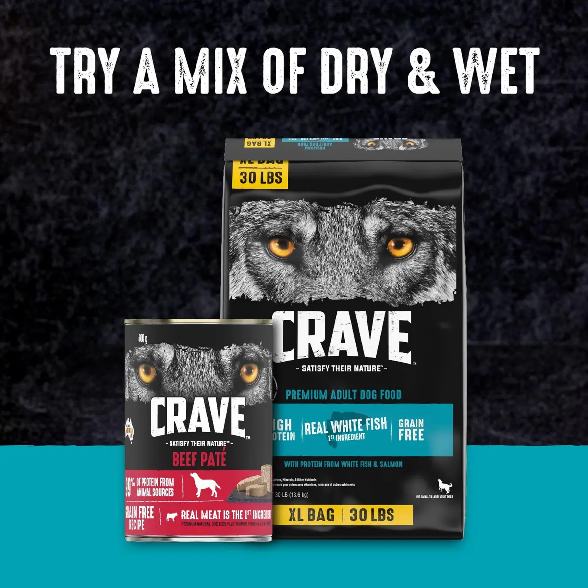 CRAVE Grain Free High Protein Adult Dry Dog Food, White Fish & Salmon, 13.6kg (30 lb) | Protein-Rich, Grain-Free Nutrition - view 9