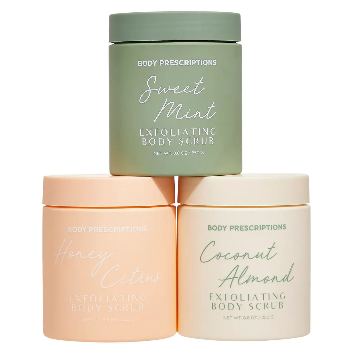 Body Prescriptions Exfoliating Body Scrub 2.94 oz (3 Pack) | Nourishing Honey Citrus & Coconut Almond - main product image