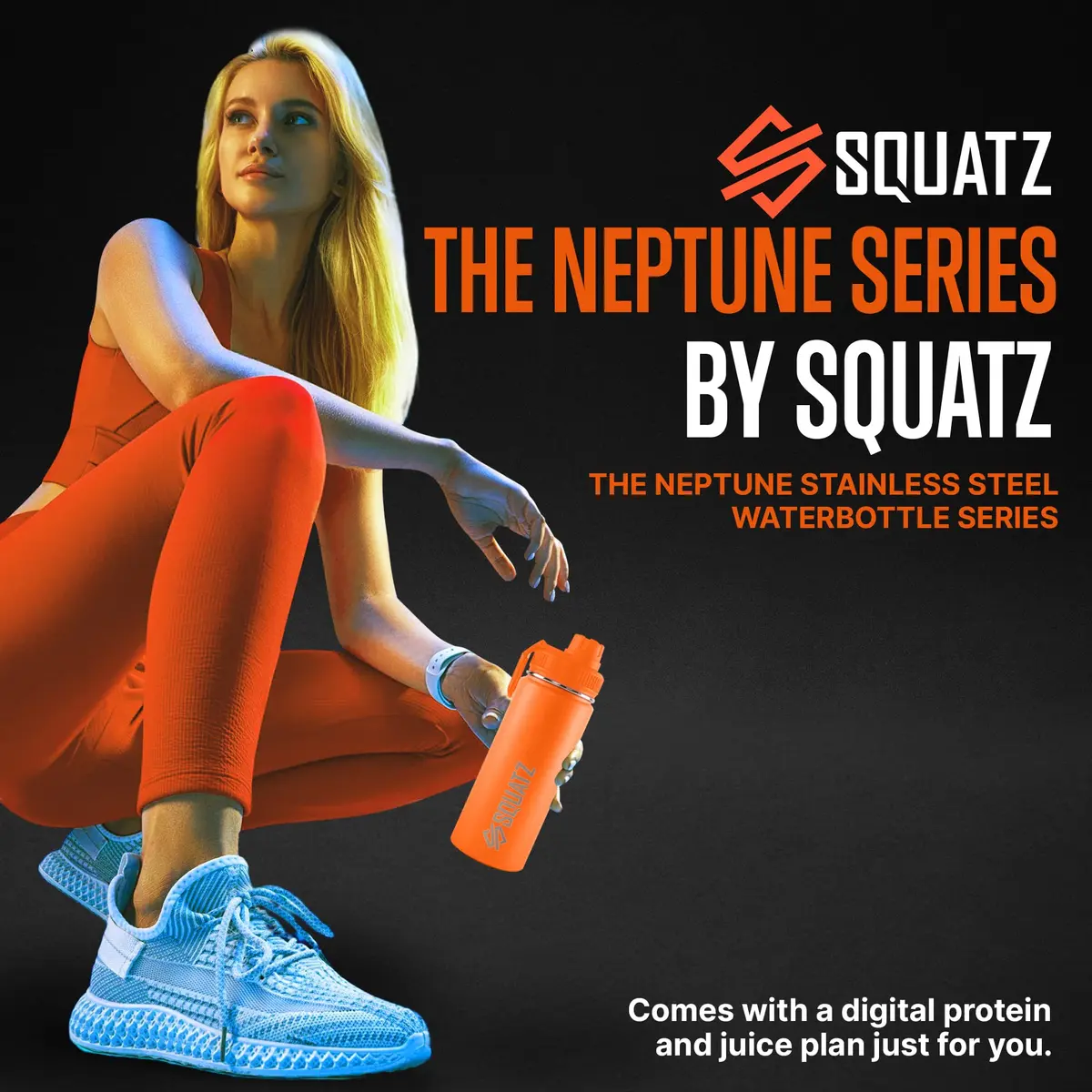 SQUATZ 18 Oz Neptune Series Steel Water Bottle | Double Wall Vacuum Insulated Flask with Handle Strap for Gym & Travel - view 7