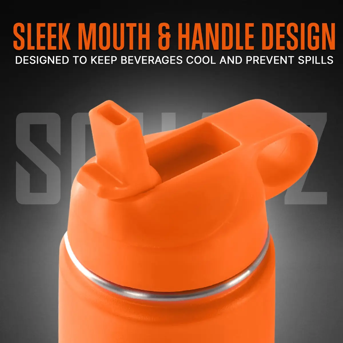 SQUATZ 18 Oz Neptune Series Steel Water Bottle | Double Wall Vacuum Insulated Flask with Handle Strap for Gym & Travel - view 4