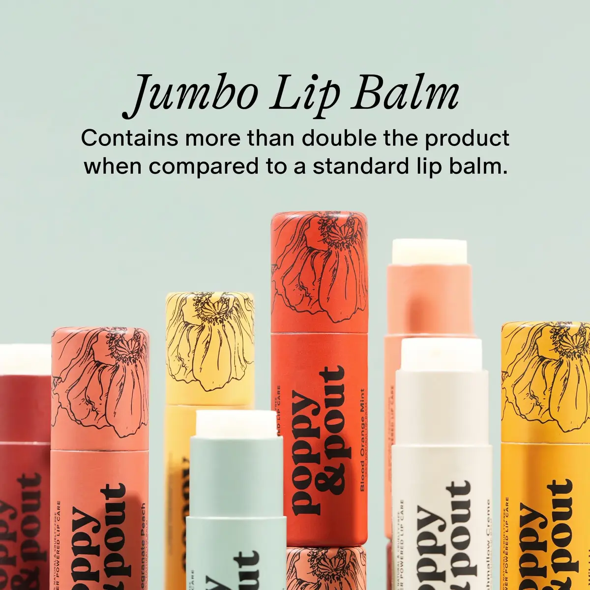 Poppy & Pout Lip Care Set | Lip Balm & Scrub | Sustainable Cardboard Tubes & Glass Jars, All Natural, Beeswax, Coconut Oil, Cruelty Free, Exfoliating & Moisturizing Lip Treatment (Pomegranate Peach) - view 6