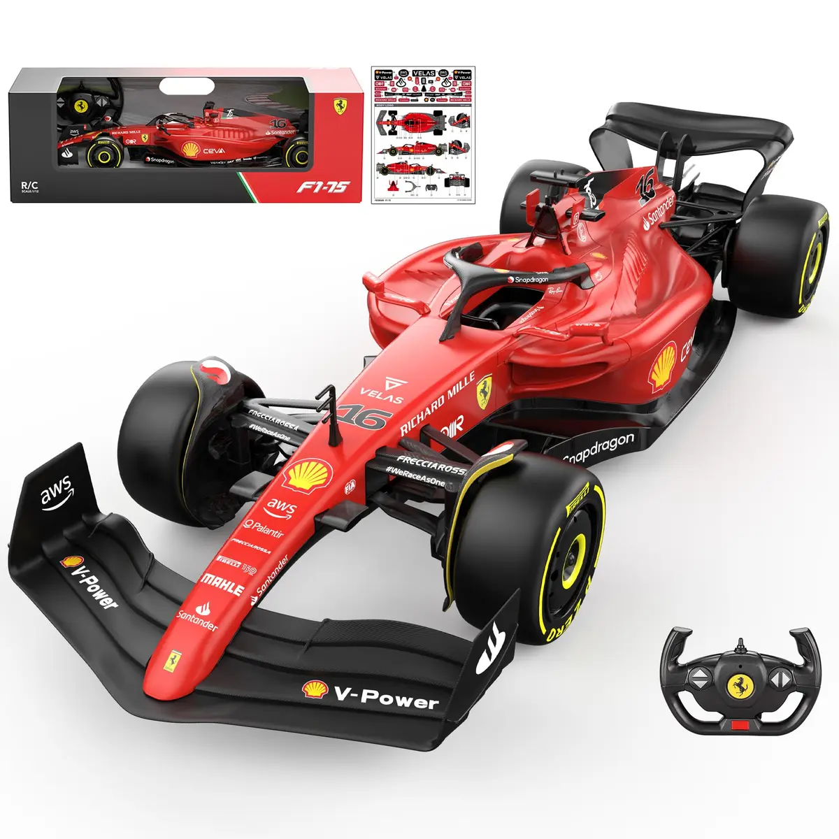 Voltz Toys Ferrari F1 75 RC Car 1:12 Scale | Officially Licensed F1 Replica - main product image