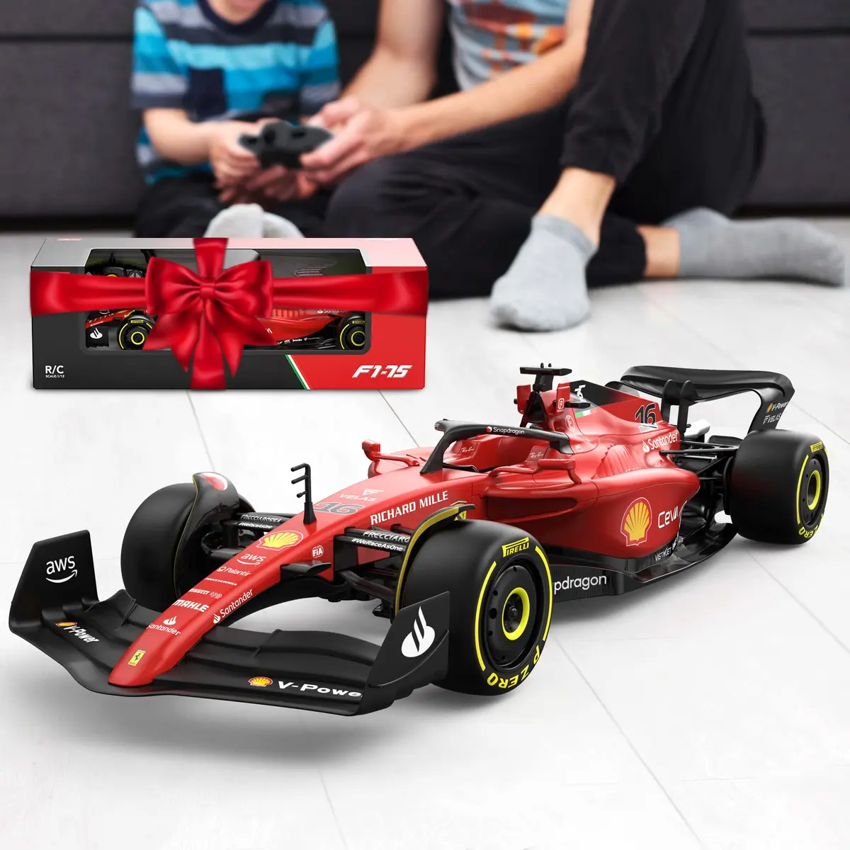 Voltz Toys Ferrari F1 75 RC Car 1:12 Scale | Officially Licensed F1 Replica - view 6