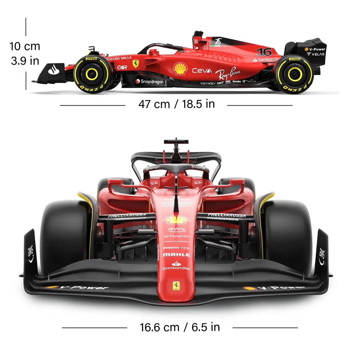 Voltz Toys Ferrari F1 75 RC Car 1:12 Scale | Officially Licensed F1 Replica - view 3