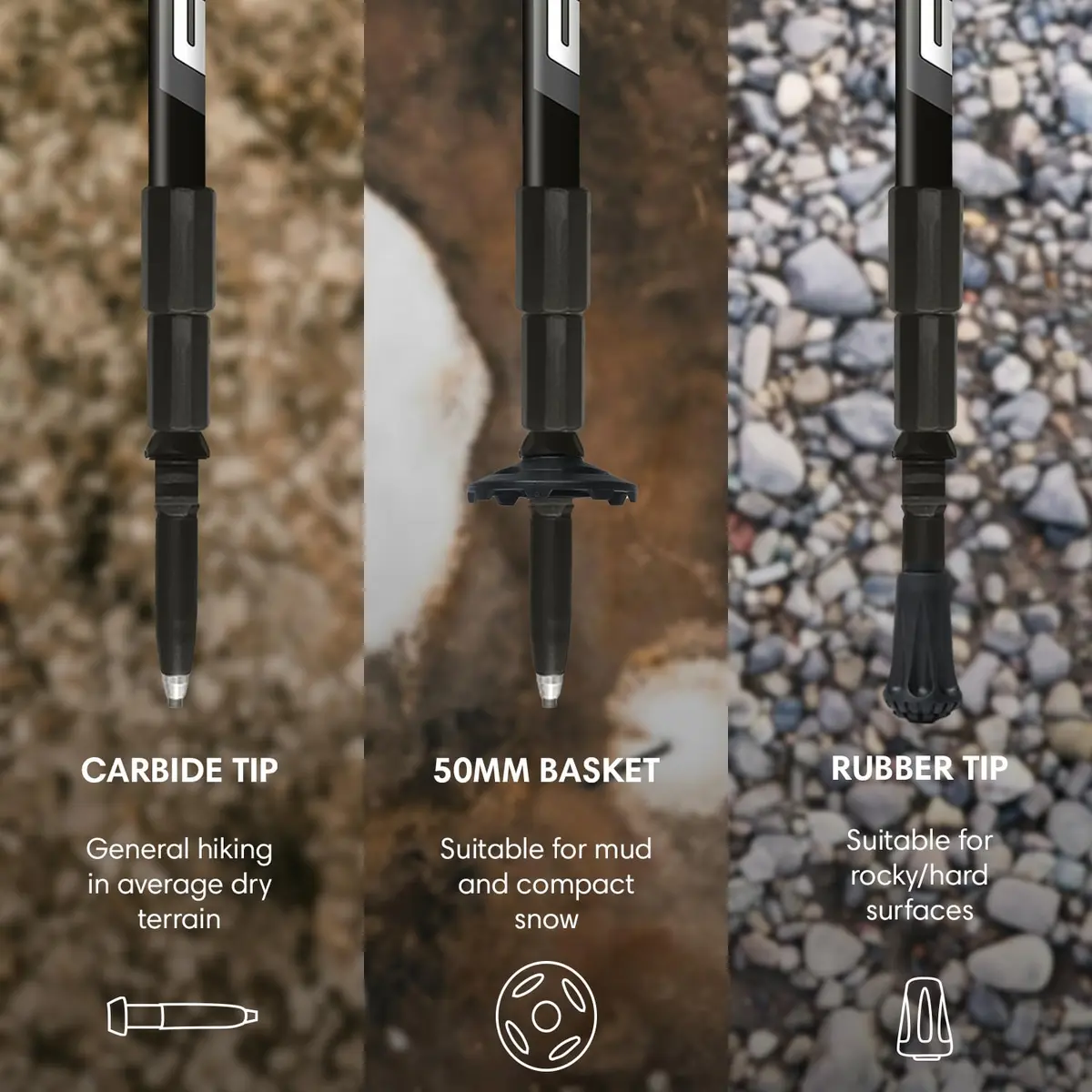 Fizan Tierra Trekking Poles – 7.9 oz, Ultralight, Adjustable, Collapsible, Aluminum, Cork Grip, Green - view 5