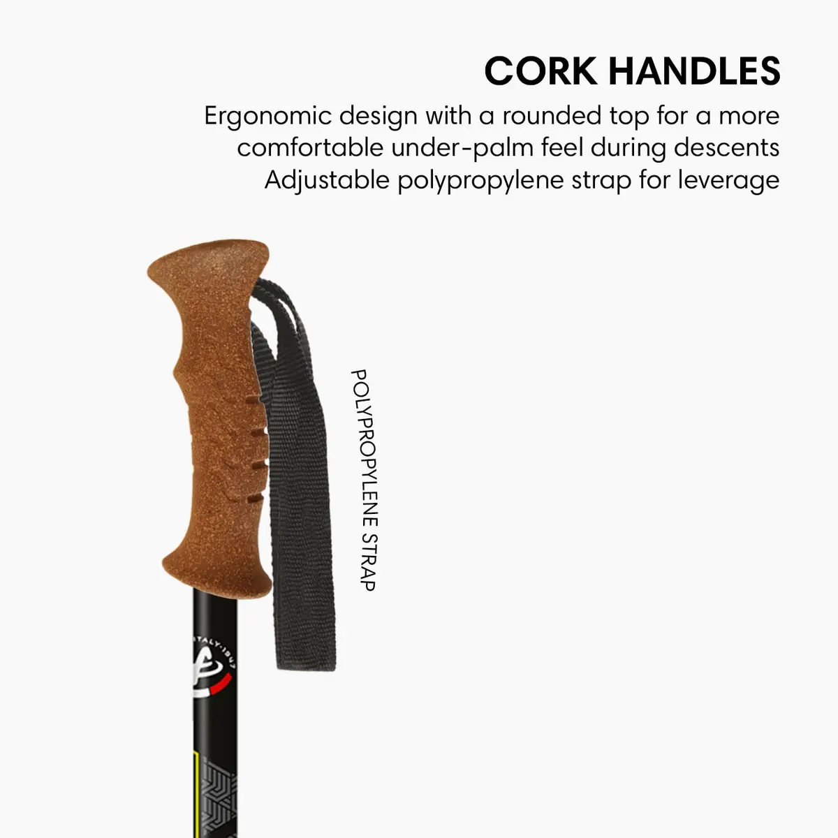 Fizan Tierra Trekking Poles – 7.9 oz, Ultralight, Adjustable, Collapsible, Aluminum, Cork Grip, Green - view 3