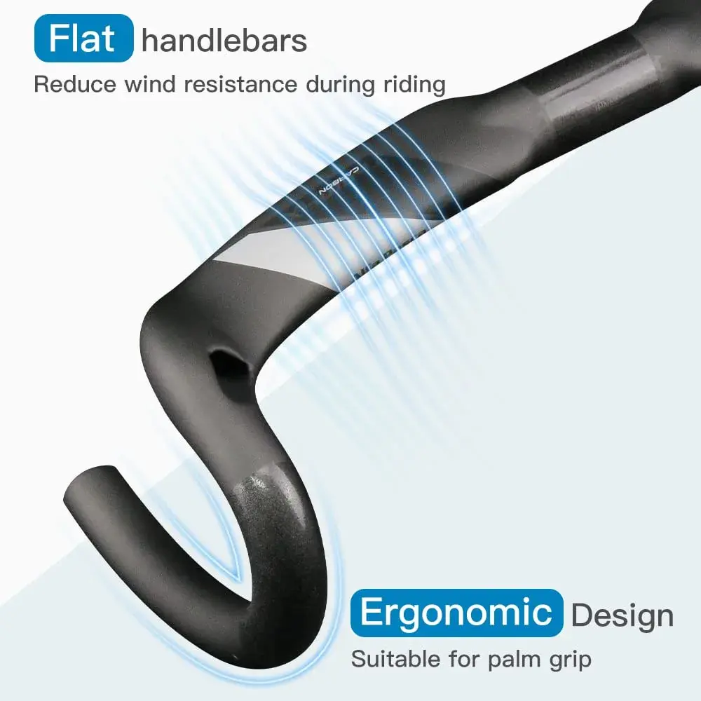 Alfa Pasca THE MAX UD Matte Carbon Fiber Road Bike Handlebars 31.8 x 400mm Aero Drop Bars - view 2