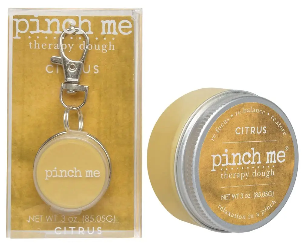Pinch Me Therapy Dough Locket Combo - Aromatherapy Stress Relief Putty .3oz Clip - On Locket + 3oz Citrus Dough | Calming Aromatherapy - main product image