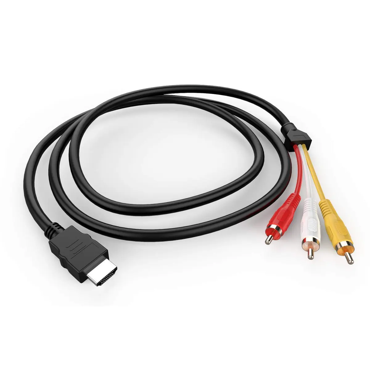 BERLAT HDMI to RCA Cable 1.5m (5ft) | One-Way Transmitter for TV HDTV DVD - main product image