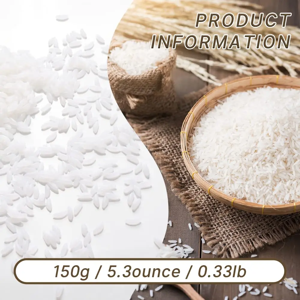 Luckforest Artificial White Rice 150g | Realistic Fake Rice for Home & Kitchen Decor - view 7