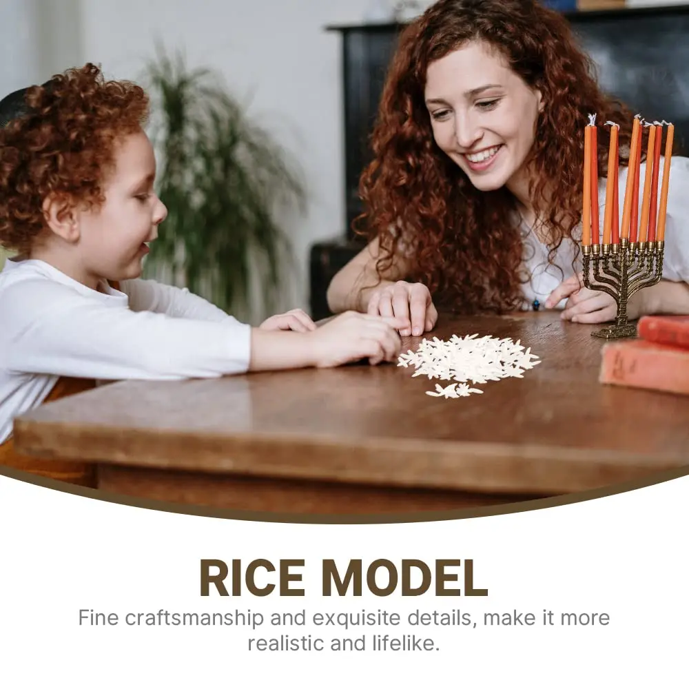 Luckforest Artificial White Rice 150g | Realistic Fake Rice for Home & Kitchen Decor - view 3