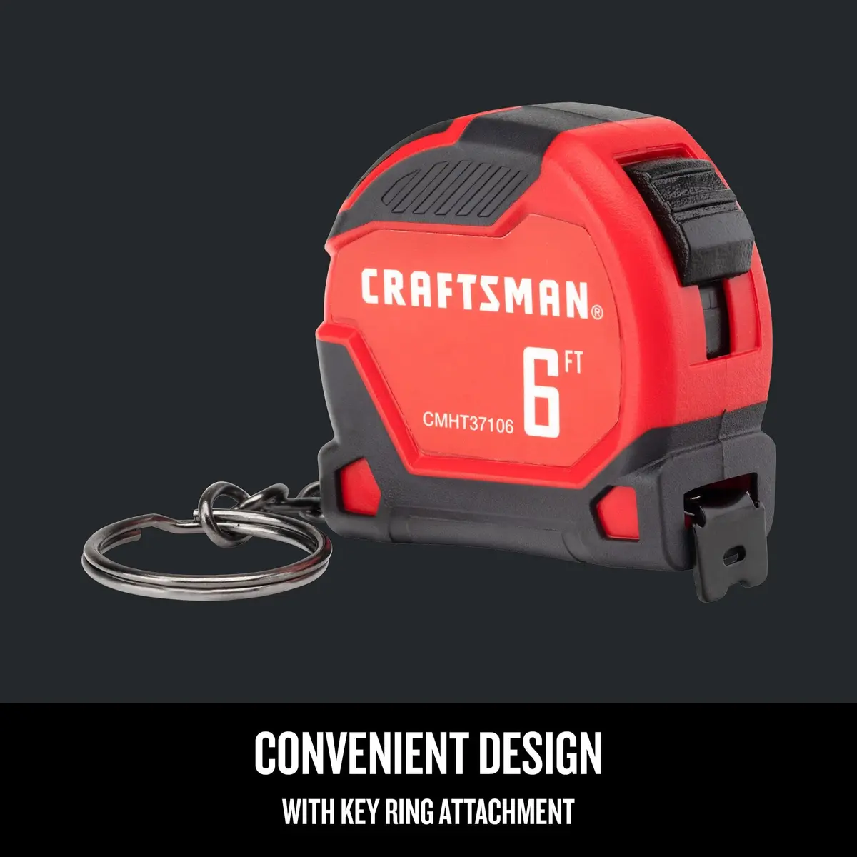 CRAFTSMAN Keychain Tape Measure 6 FT (1.8 m) | Durable Steel Blade with Rubber Grip - view 5