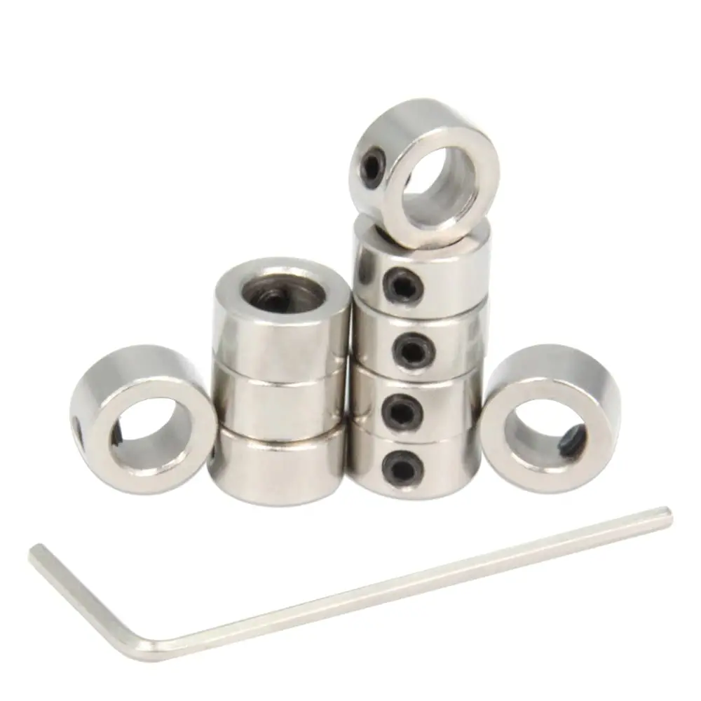 Befenybay 5mm Shaft Lock Collar Set with M3 Hex Wrench & Set Screws | Precision Fit for CNC Parts - main product image