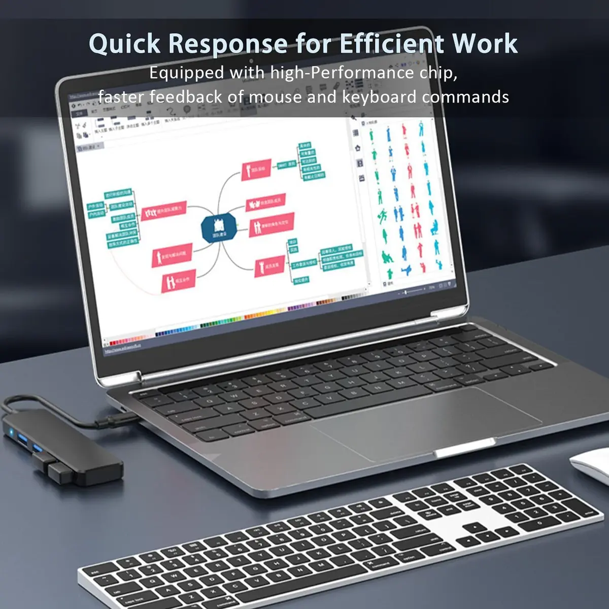 VIENON 4-Port USB 3.0 Hub with 3.3ft Cable, Black | Expands Connectivity for Laptops, Consoles, and Peripherals - view 4