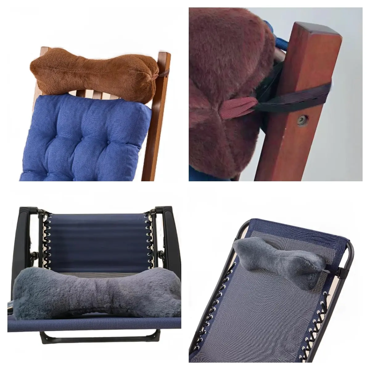VCOMSOFT Grey Bone Neck Pillow for Recliners & Sofas | Adjustable Headrest Cushion for Pain Relief - view 7