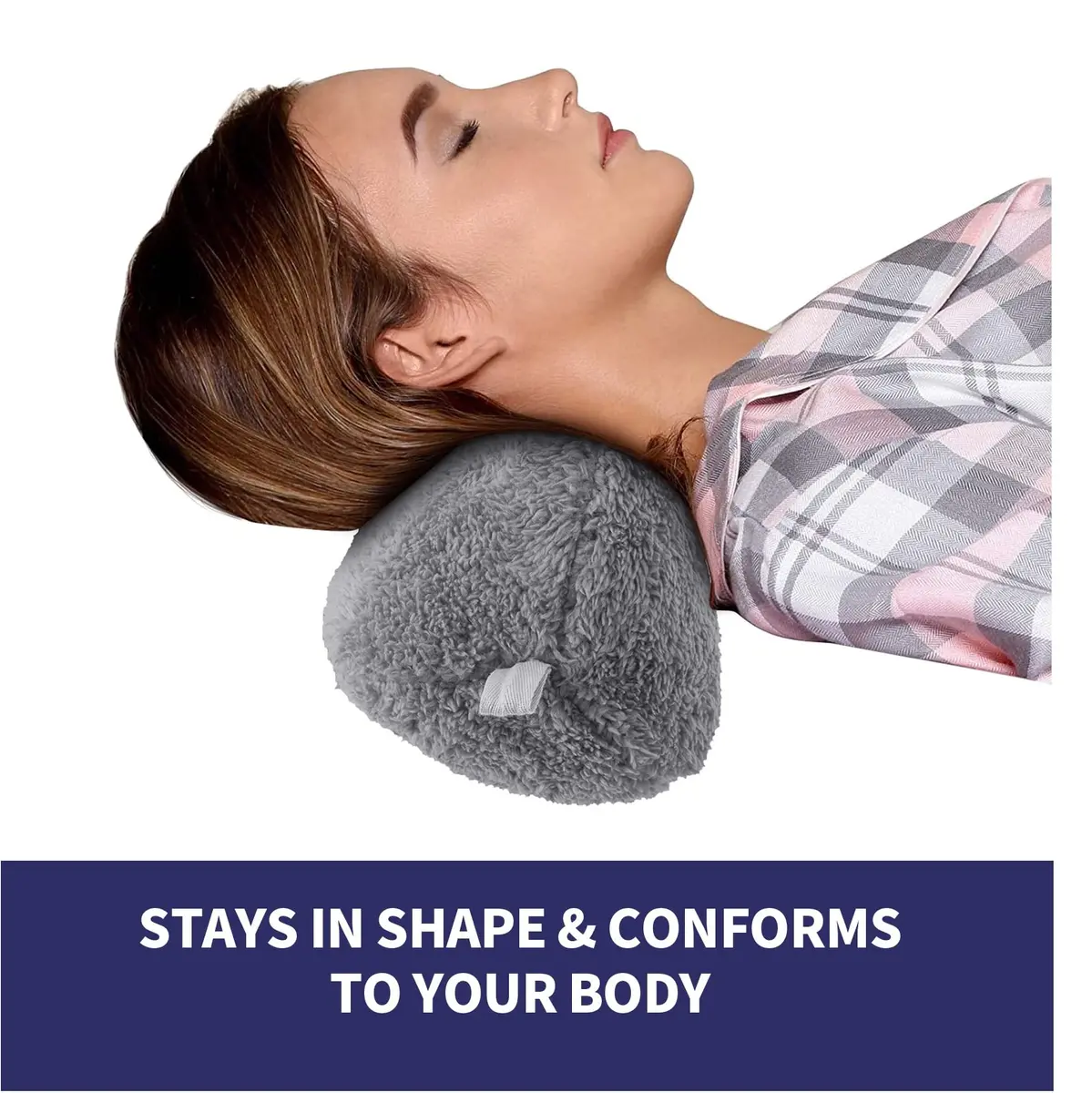 VCOMSOFT Grey Bone Neck Pillow for Recliners & Sofas | Adjustable Headrest Cushion for Pain Relief - view 4