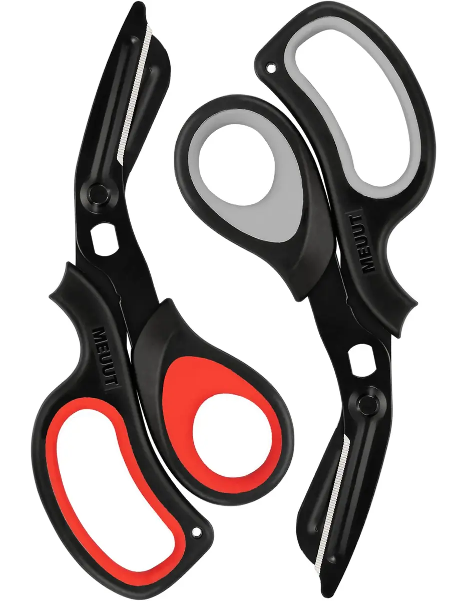 MEUUT Medical Trauma Shears 7.8" (19.8 cm) - 2-Pack | Sharp, Serrated, Non-Stick Blades with Oxygen Wrench - main product image