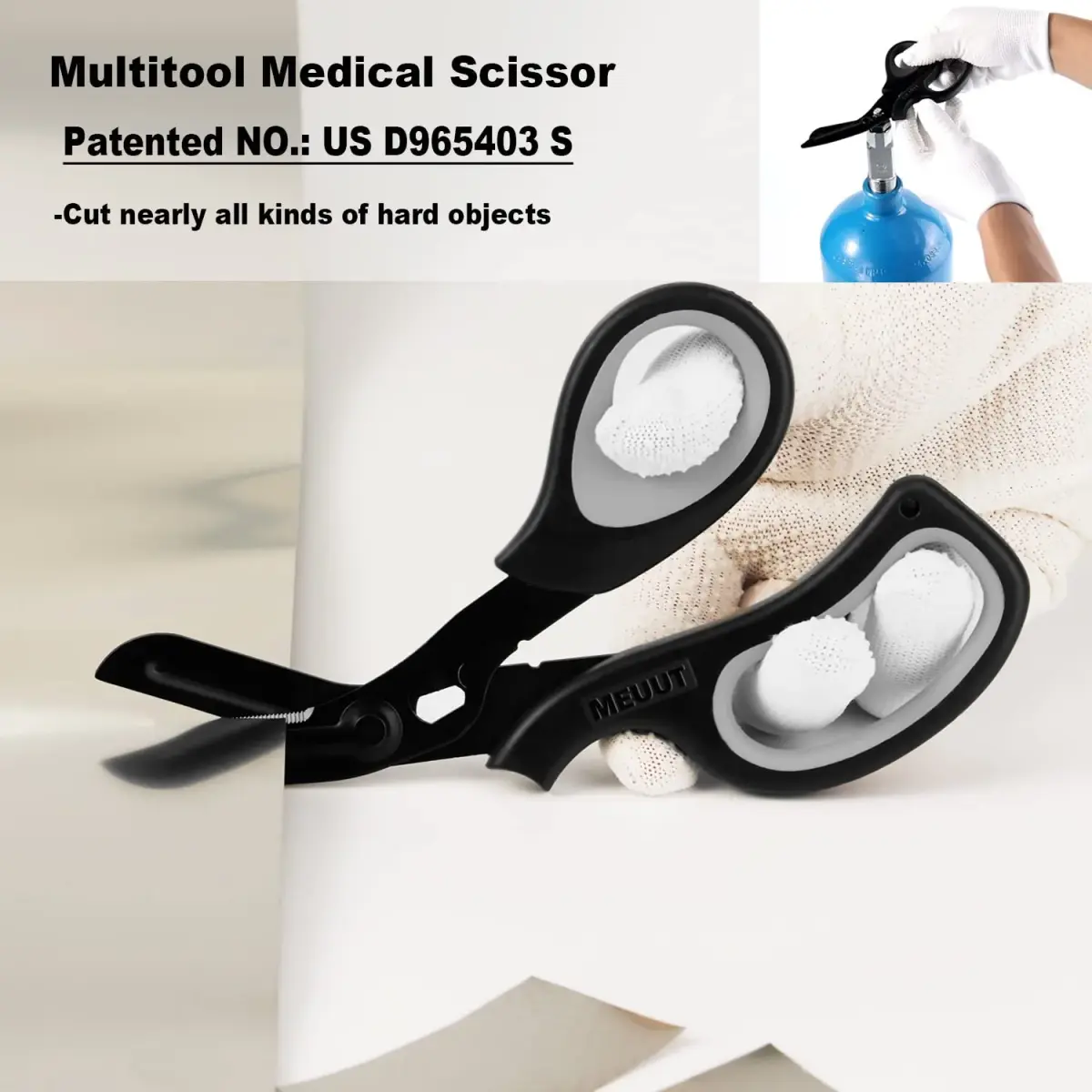 MEUUT Medical Trauma Shears 7.8" (19.8 cm) - 2-Pack | Sharp, Serrated, Non-Stick Blades with Oxygen Wrench - view 6