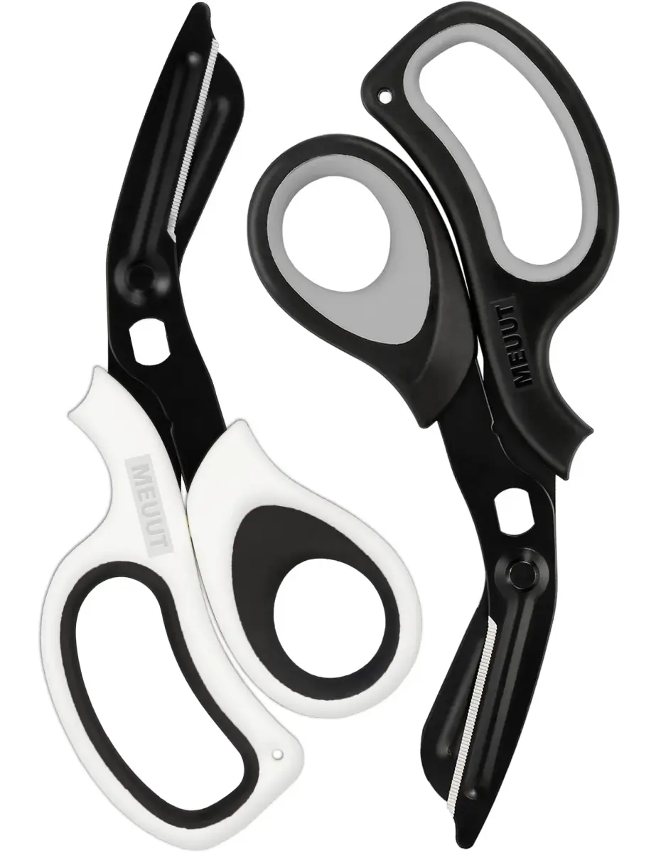 MEUUT Medical Trauma Shears 7.8" (19.8 cm) - 2 Pack | Stainless Steel, Serrated, Non-Stick, Blunt Tip Safety - main product image