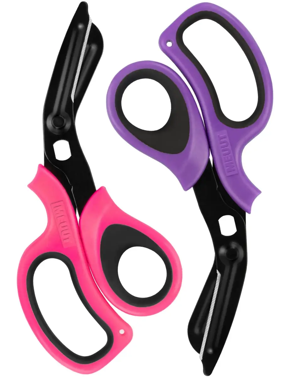 MEUUT Medical Trauma Shears 7.8" (2-Pack) | Serrated, Non-Stick, Ambidextrous Nurse Scissors - main product image