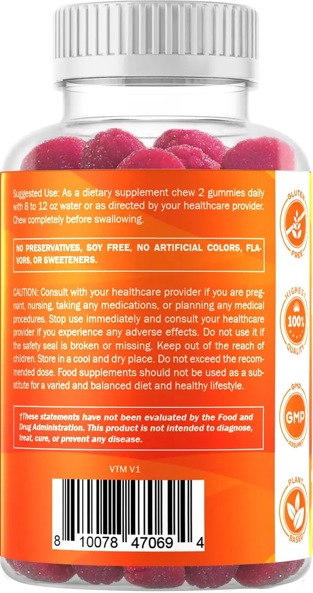 Vitamatic Magnesium Gummies 600mg | Vegan Relaxation & Muscle Support | 3 Pack - view 9