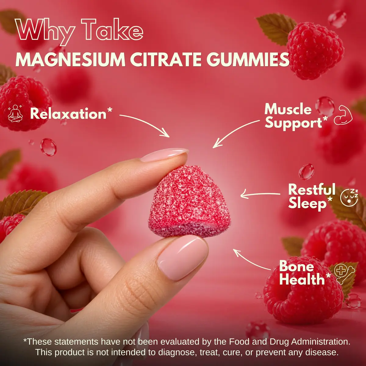 Vitamatic Magnesium Gummies 600mg | Vegan Relaxation & Muscle Support | 3 Pack - view 4