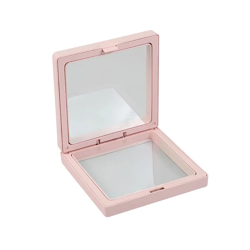UUYYEO Jewelry Display Enclosure 7x7x2cm Pink | Transparent Floating Frame for Jewelry & Coins - main product image