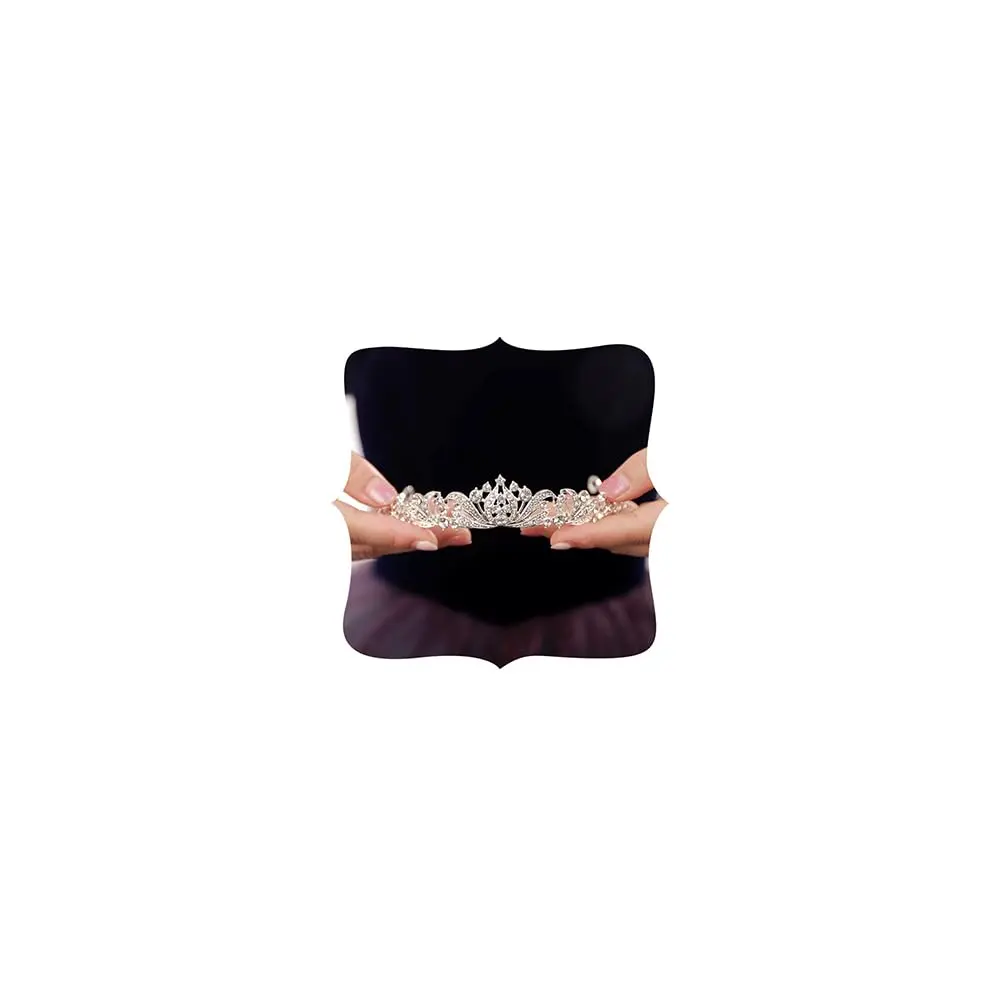 JWICOS Silver Wedding Tiara for Women Princess Crowns and Tiaras 2.5cm | Rhinestone & Crystal for Bride & Party - main product image