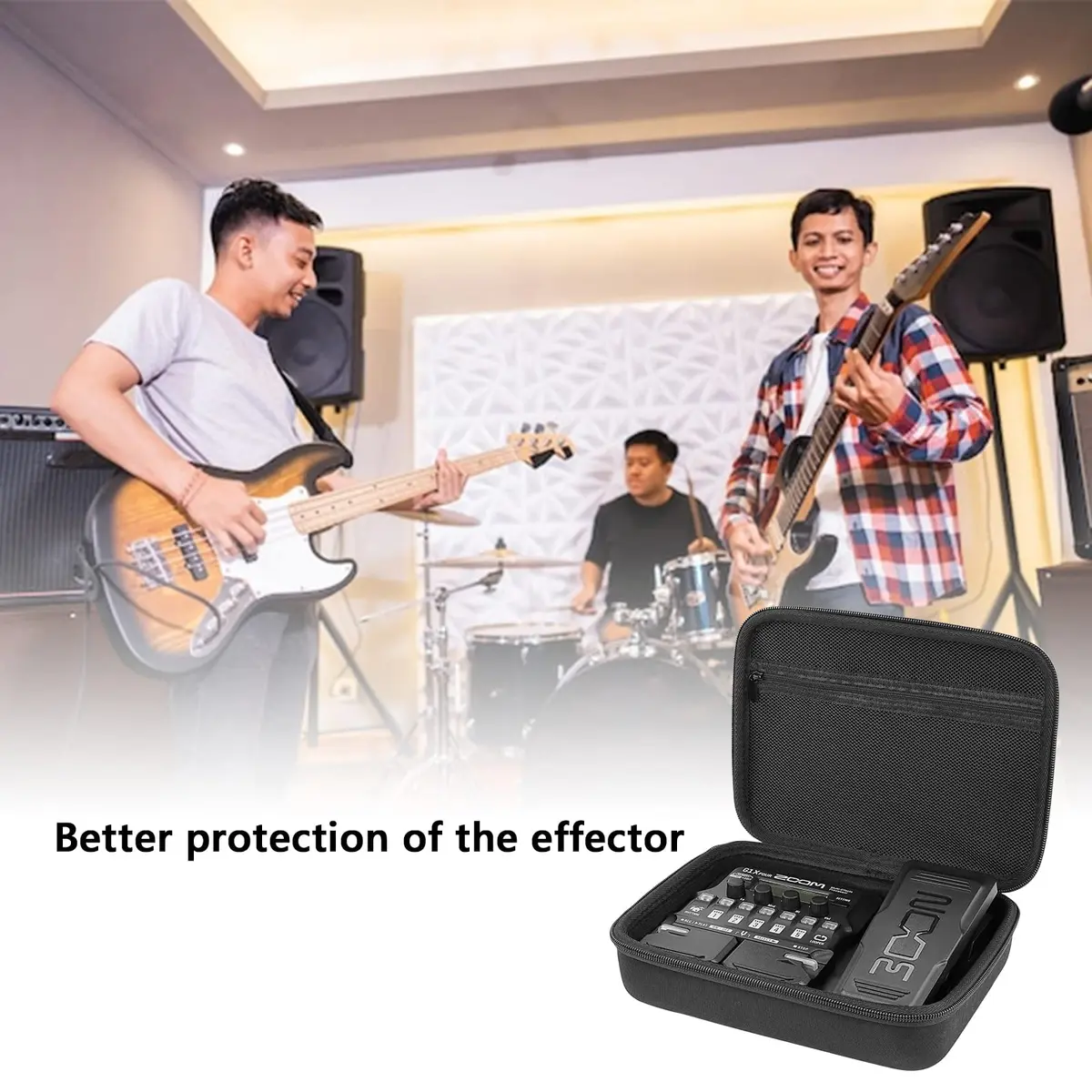 Musiin Velvet Guitar Effects Pedal Case for Zoom G1X Four B1X, 25cm (9.8in) | Protects Against Scratches & Dust - view 6