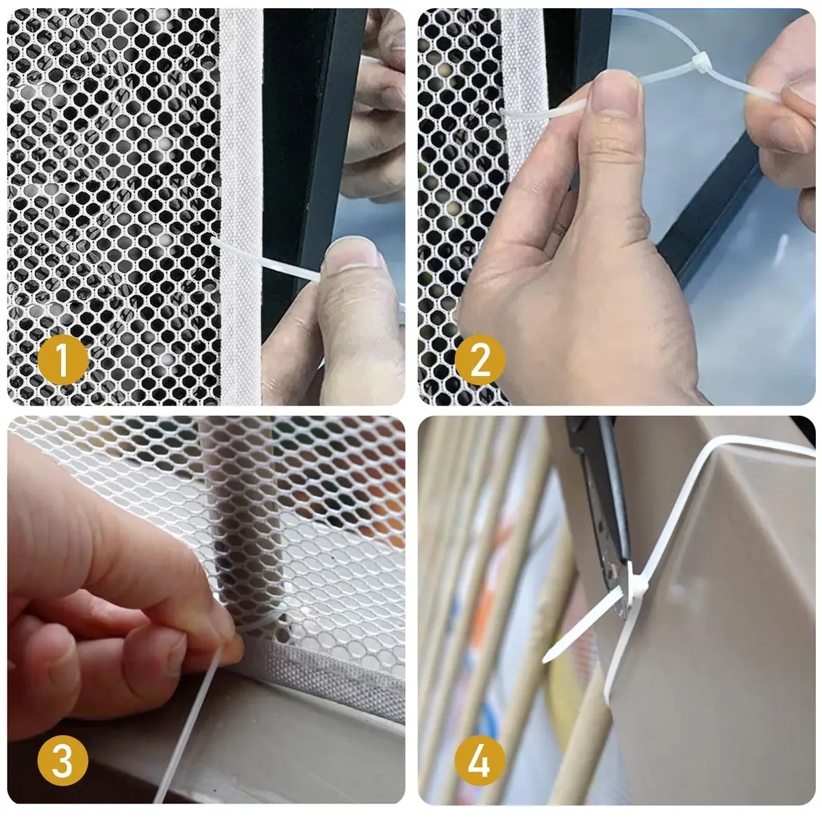 Gudui White 2 Pack Banister Guard 600cm x 80cm (20ft x 2.6ft) | Child Safety Net for Stairs and Balconies - view 7