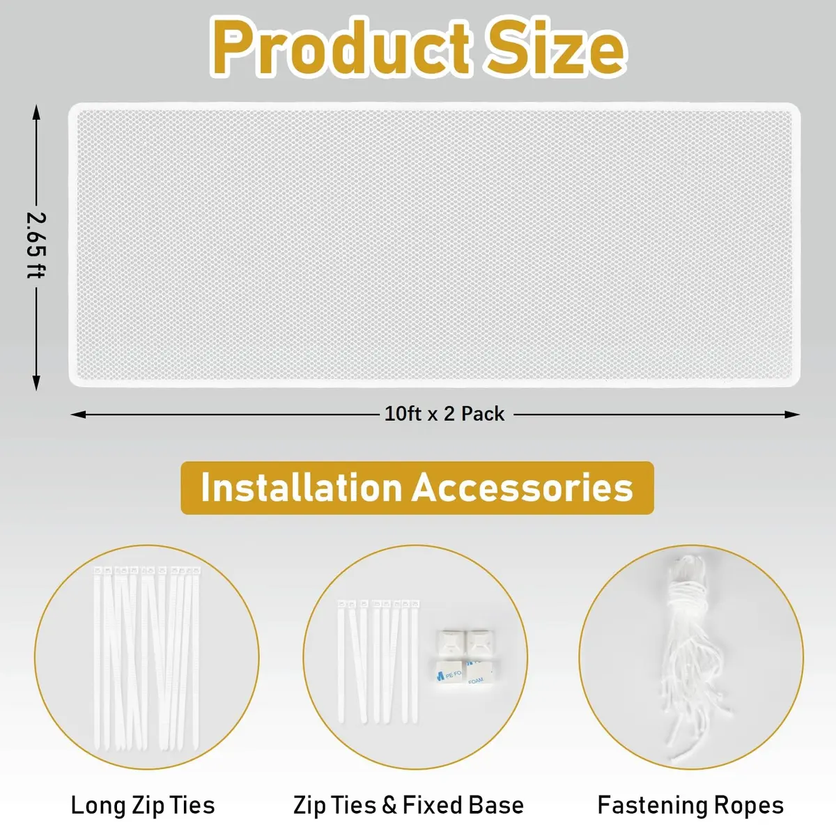 Gudui White 2 Pack Banister Guard 600cm x 80cm (20ft x 2.6ft) | Child Safety Net for Stairs and Balconies - view 2