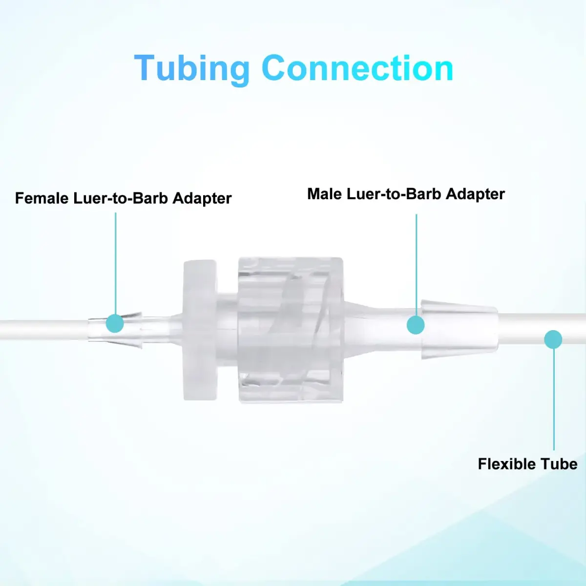 AIEX Female Luer Lock Syringe Adapter 1.6mm (1/16") | 30-Piece Clear PP Connector Kit - view 3