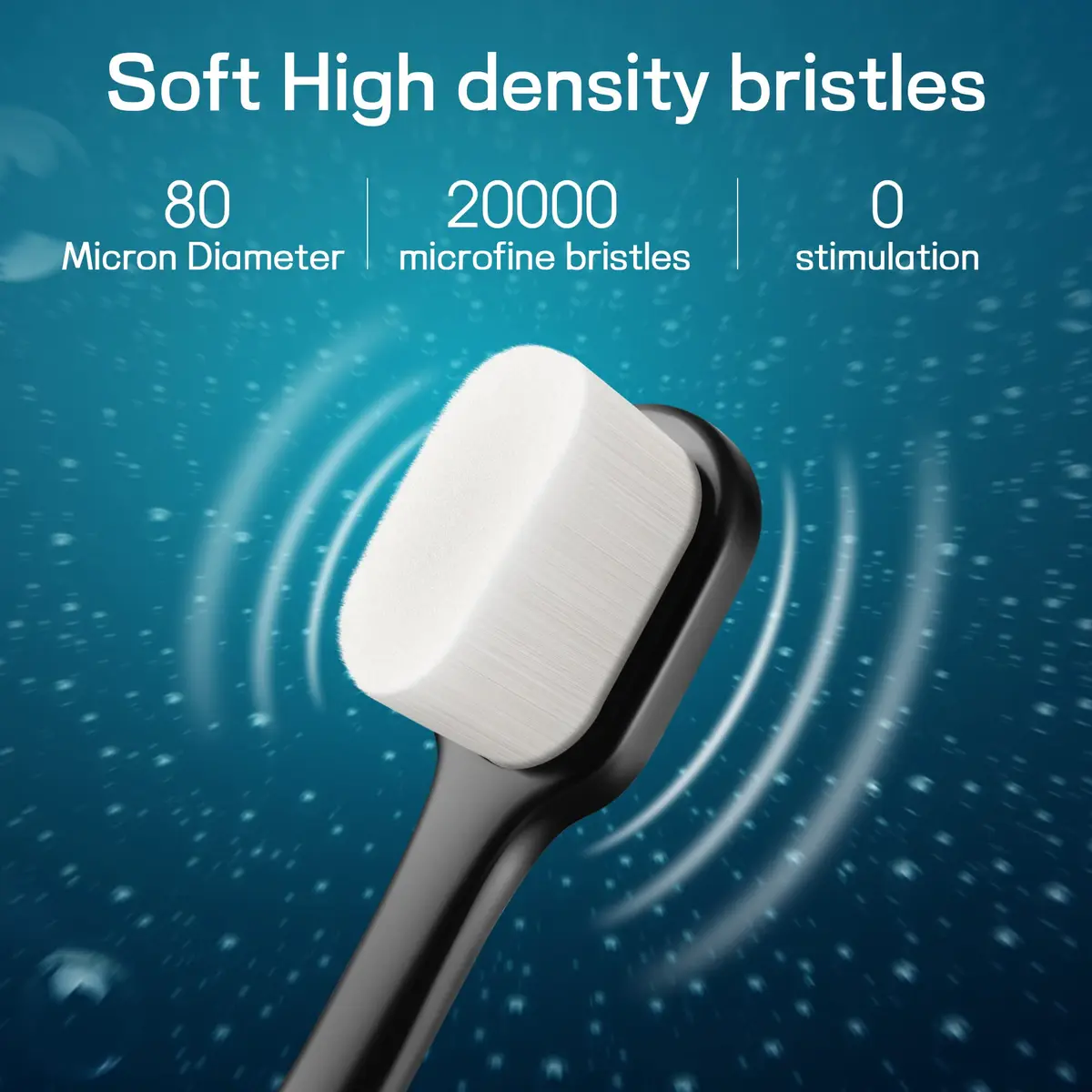 OB rush Ultra Soft Toothbrush for Sensitive Gums | 20k Nano Floss Bristles, 2 Pack, Black & White - view 2