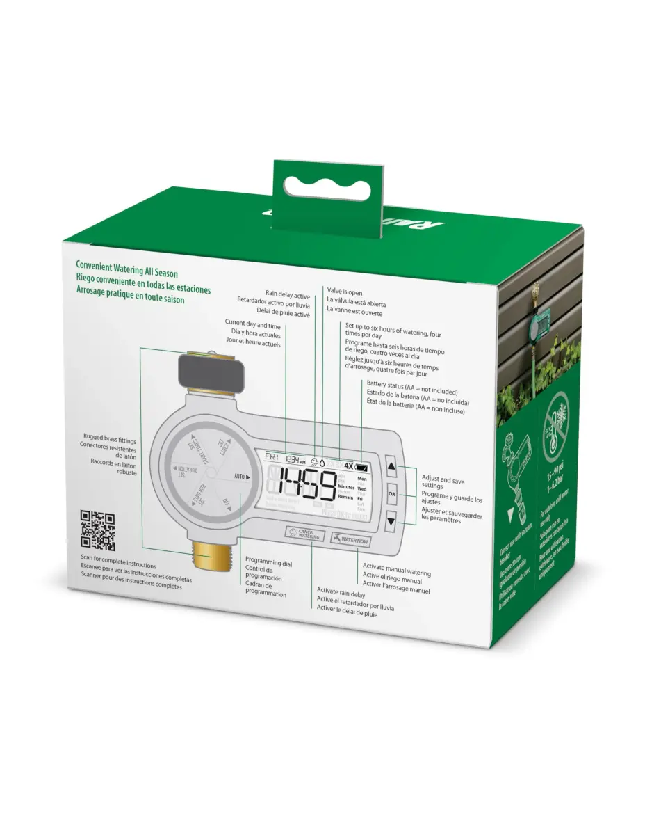 Rain Bird 1ZEHTMRP Electronic Digital Hose End Timer 1 Zone | 1.1 lb (0.5 kg) - view 7