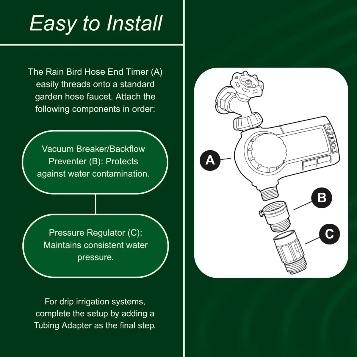 Rain Bird 1ZEHTMRP Electronic Digital Hose End Timer 1 Zone | 1.1 lb (0.5 kg) - view 2