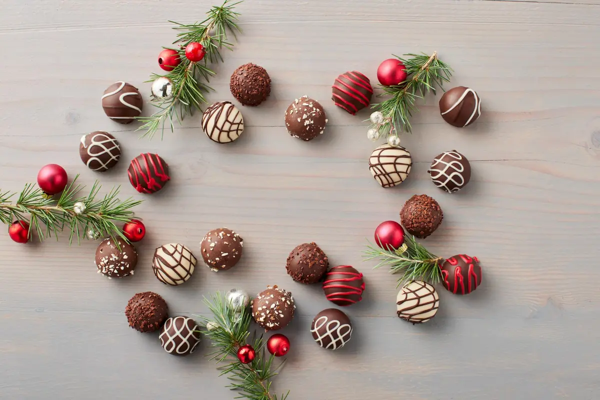 Harry & David Signature Holiday Truffles 24 Count | Milk & Dark Chocolate Assortment, 0.6 oz Each - view 2