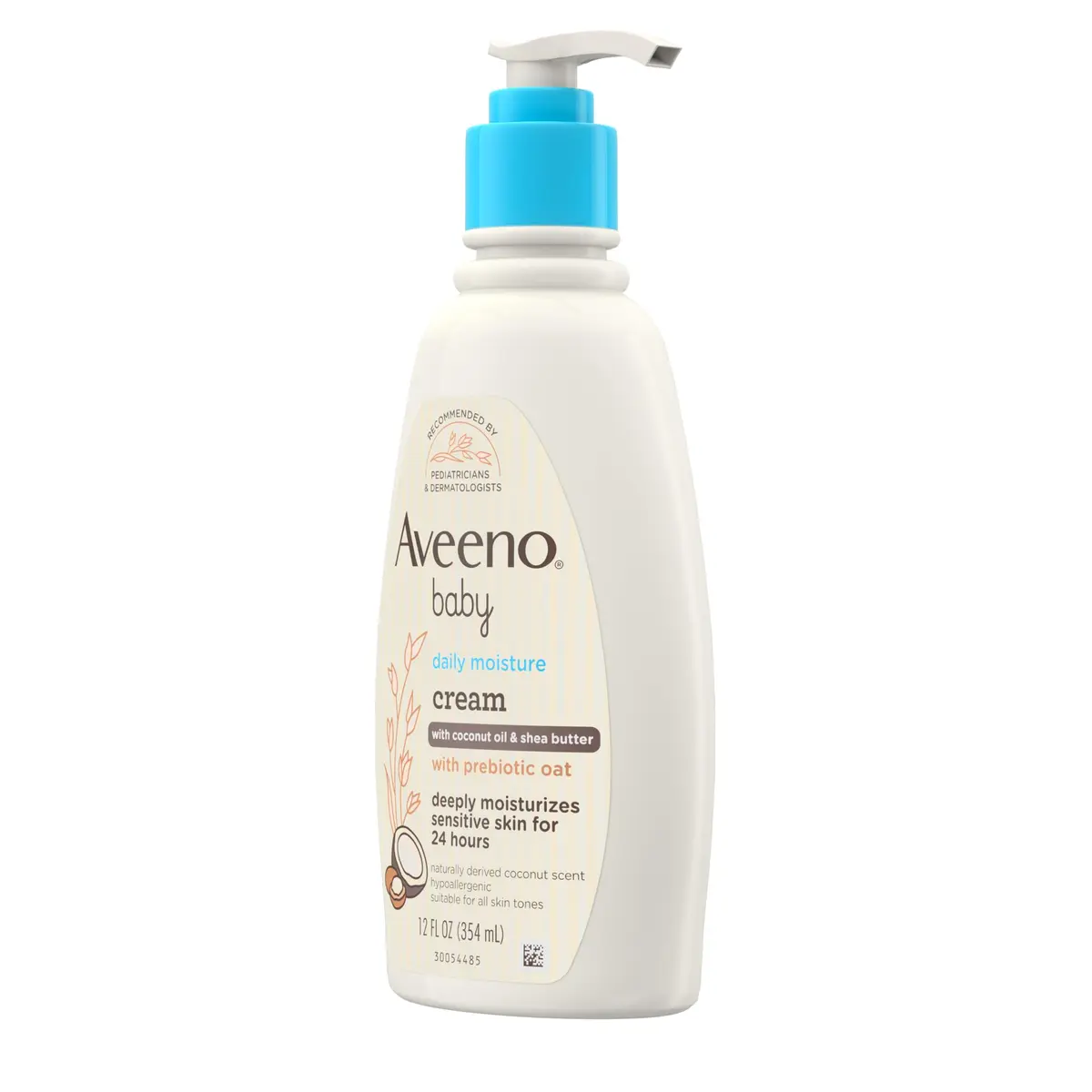 Aveeno Baby Daily Moisturizing Cream Coconut Scent 354ml (12 fl oz) | Gentle Formula for Sensitive Skin - view 5