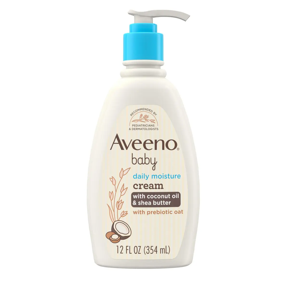 Aveeno Baby Daily Moisturizing Cream Coconut Scent 354ml (12 fl oz) | Gentle Formula for Sensitive Skin - main product image