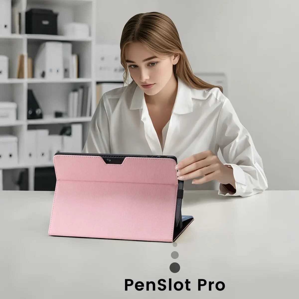 Omnpak Surface Pro 11/10/9 Case Pink | Lightweight Protective Folio with Stylus Holder & Kickstand, 13-inch - view 3