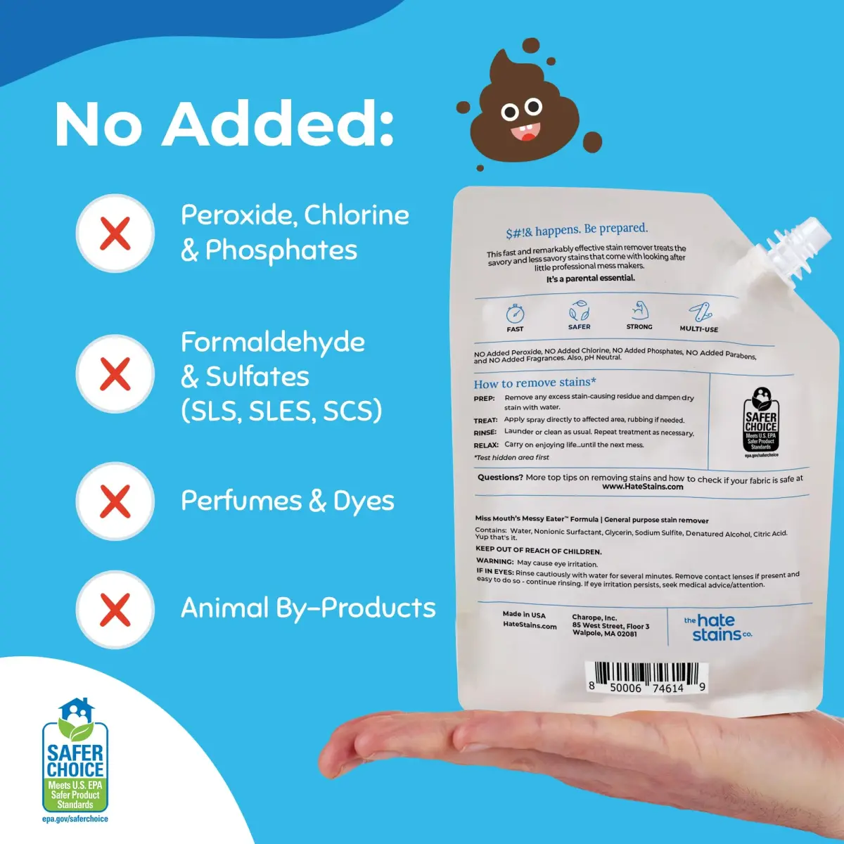 Miss Mouth's Messy Eater Refill Laundry Stain Remover 473ml (16 Fl Oz) | EPA Safer Choice Certified - view 5