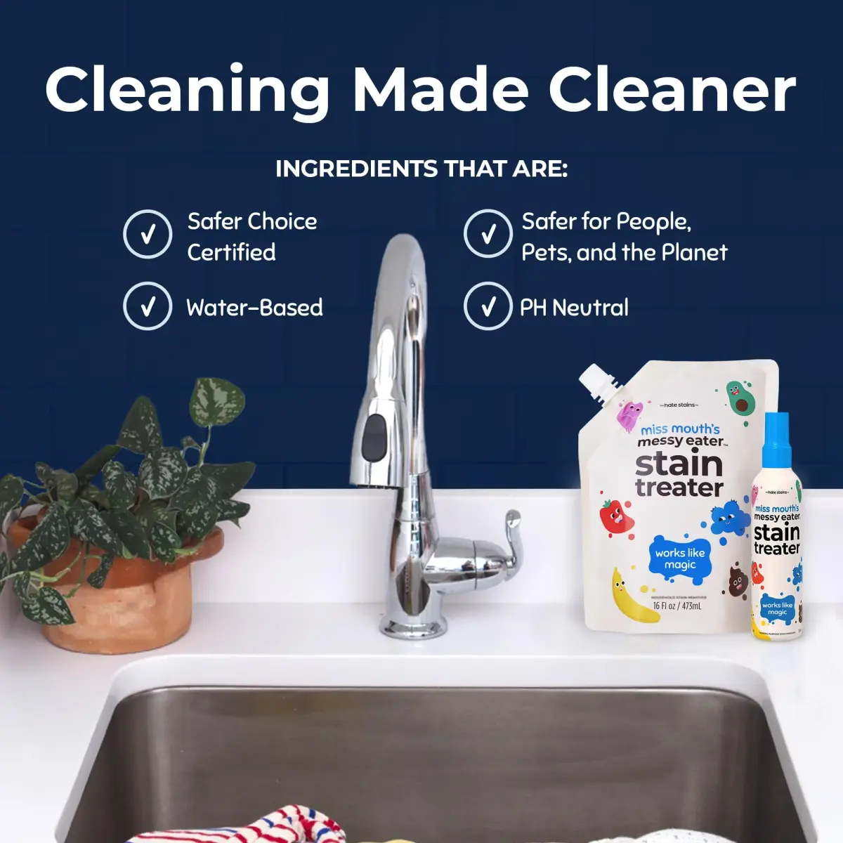 Miss Mouth's Messy Eater Refill Laundry Stain Remover 473ml (16 Fl Oz) | EPA Safer Choice Certified - view 6
