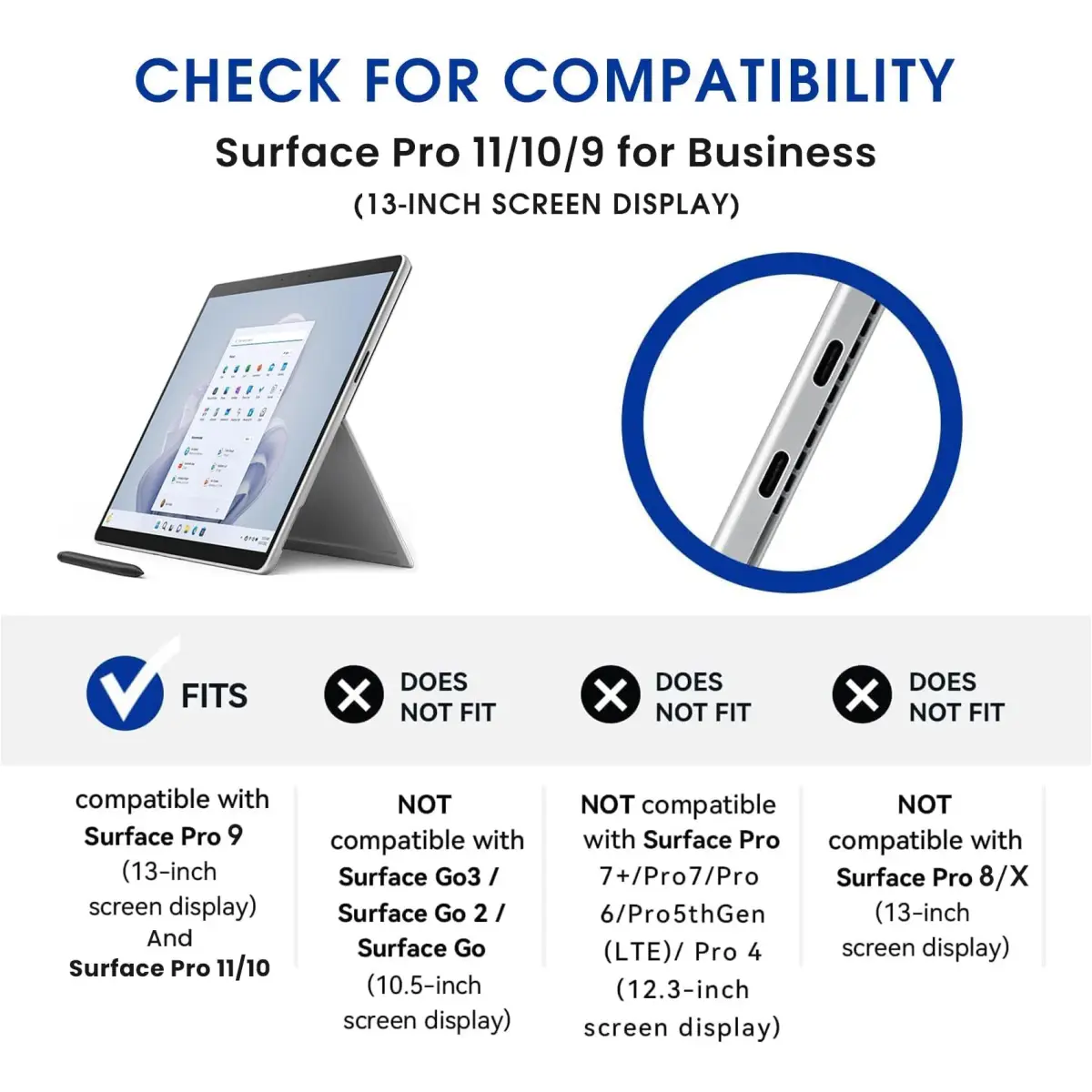 Omnpak Case for 13 inch Microsoft Surface Pro 11/10/9, Multi-Angle Stand | Shockproof Protective Cover with Stylus Holder - view 9