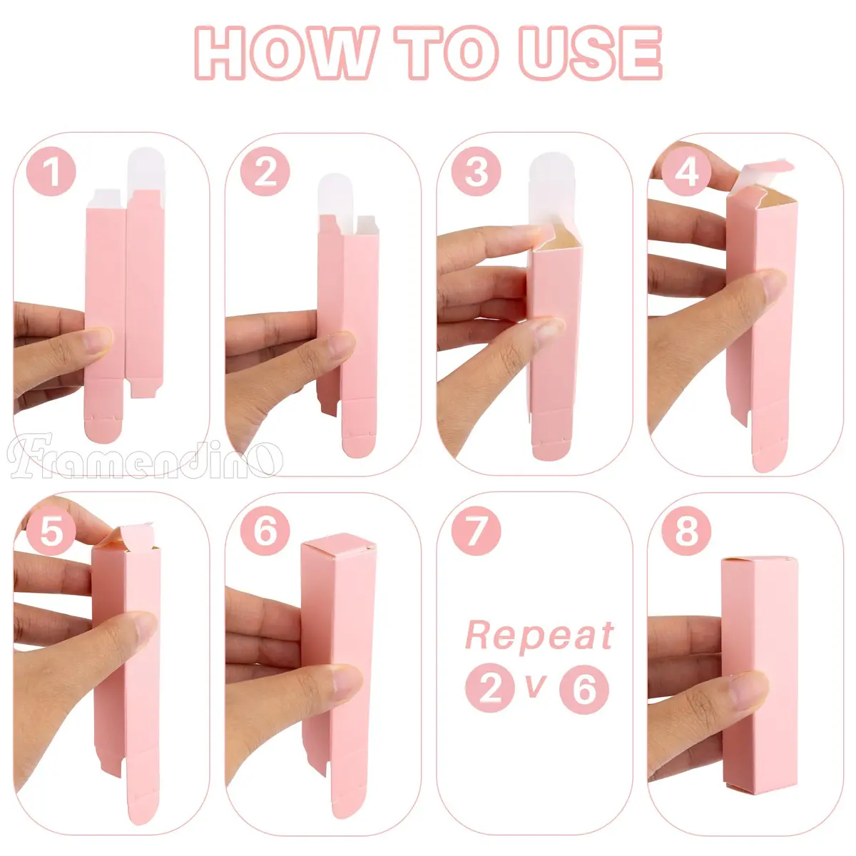 Framendino Pink Kraft Paper Lipstick Boxes 8.4cm (3.3in) | 50 Pack for DIY Crafts - view 6