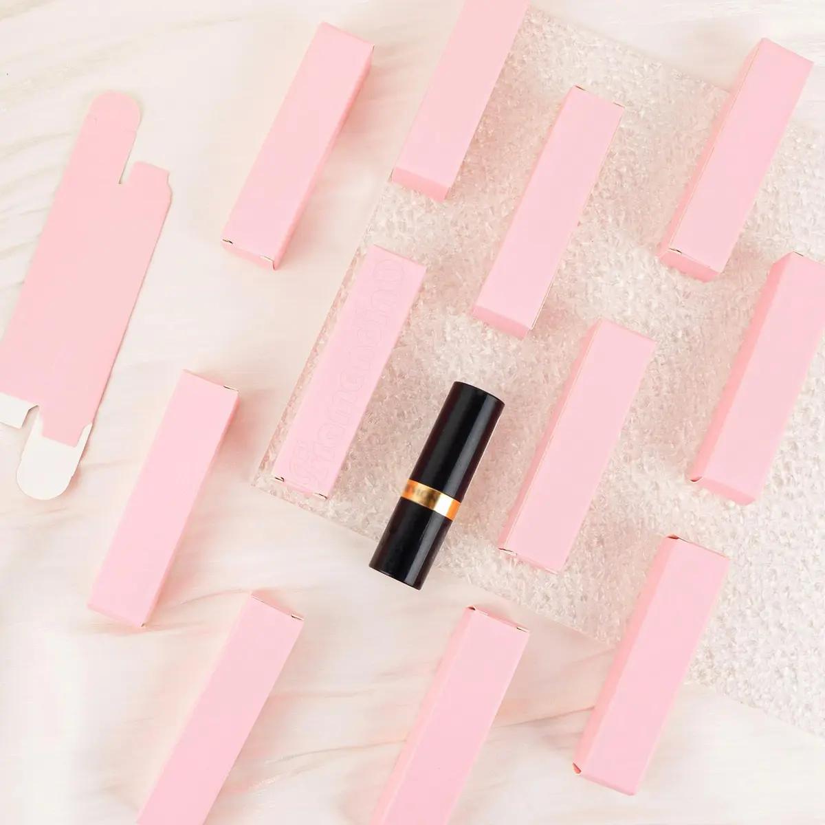 Framendino Pink Kraft Paper Lipstick Boxes 8.4cm (3.3in) | 50 Pack for DIY Crafts - view 7